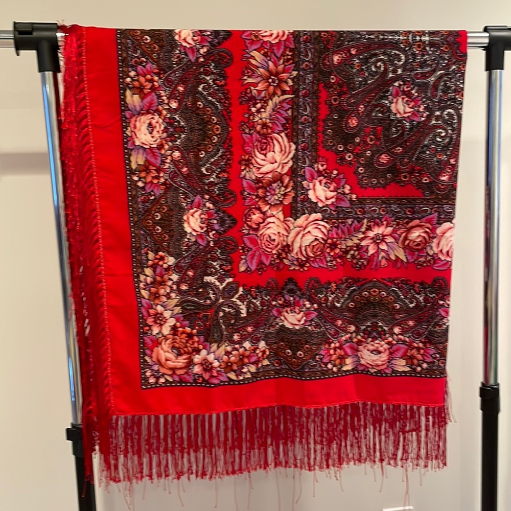 WOOL-COTTON SHAWL